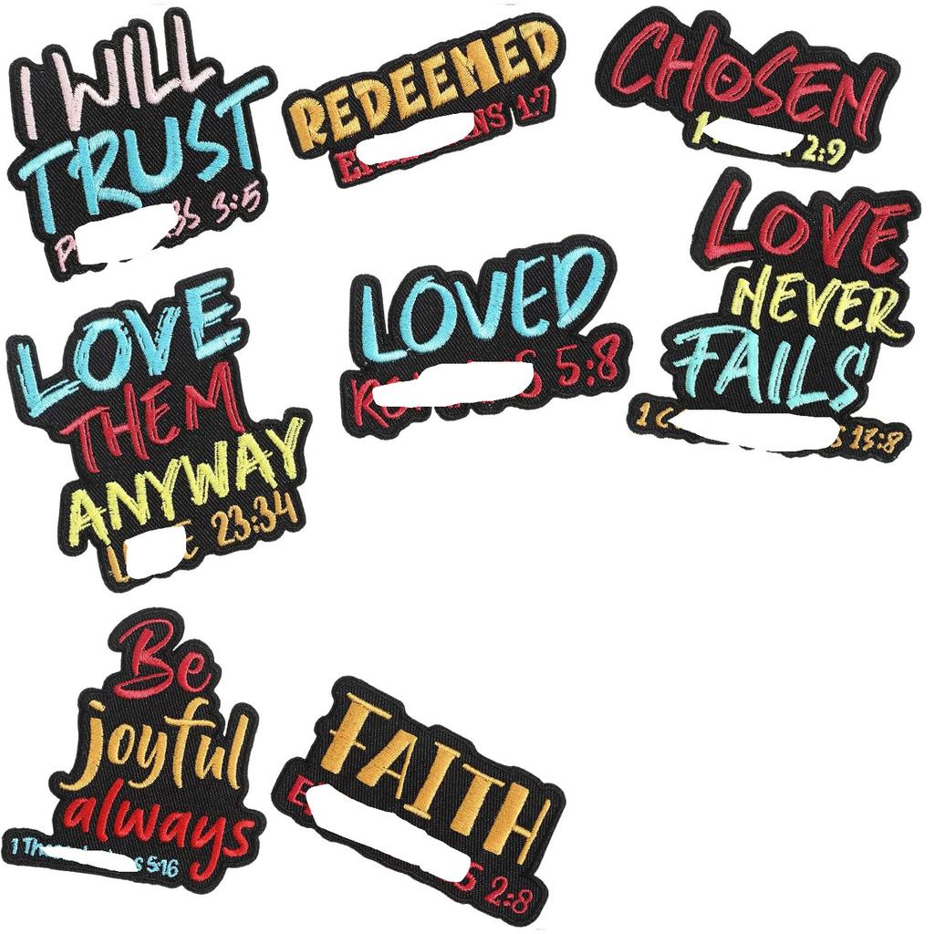 Encouraging Quotes Embroidery Cloth Sticker Inspirational Words Patch Sticker Computer Embroidery Label English Alphabet Embroidery Chapter Sticker Ir