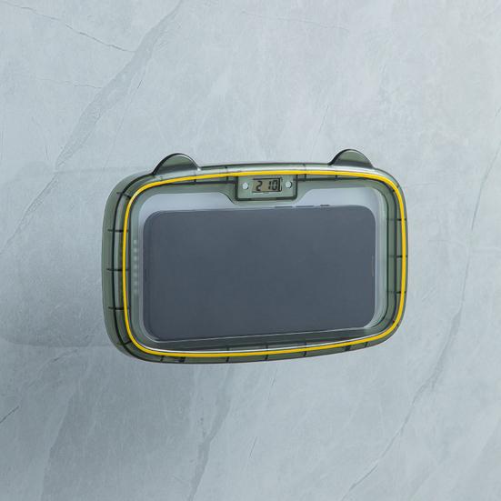Phone Holder Waterproof Clear Screen Phone Storage Box 360-Degree Rotation Wall Mount Phone Stand Bathroom Supply