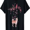 Shiba Inu Cherry Blossom Art Gift T-Shirt