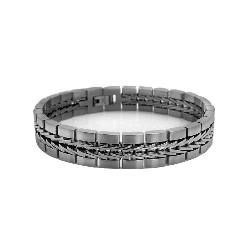 Cross Retro Stainless Steel Men s Gold & Black Waterproof Bracelet 18K