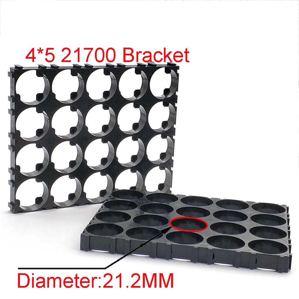 21700 Battery Holder Bracket Cell Safety Anti Vibration Plastic Brackets For 21700 Batteries Diameter 21.2mm Hole Pitch 23mm