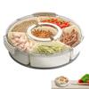Divided Serving Tray Food Platter For Fruit Refrigerator Organizer Case Veggie Platter With Handle For Travel Party Picnic