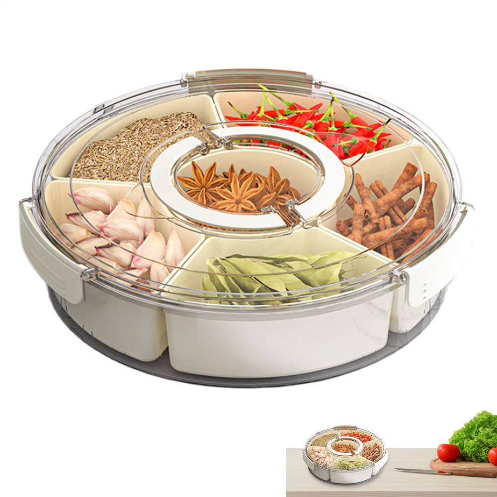 Divided Serving Tray Food Platter For Fruit Refrigerator Organizer Case Veggie Platter With Handle For Travel Party Picnic