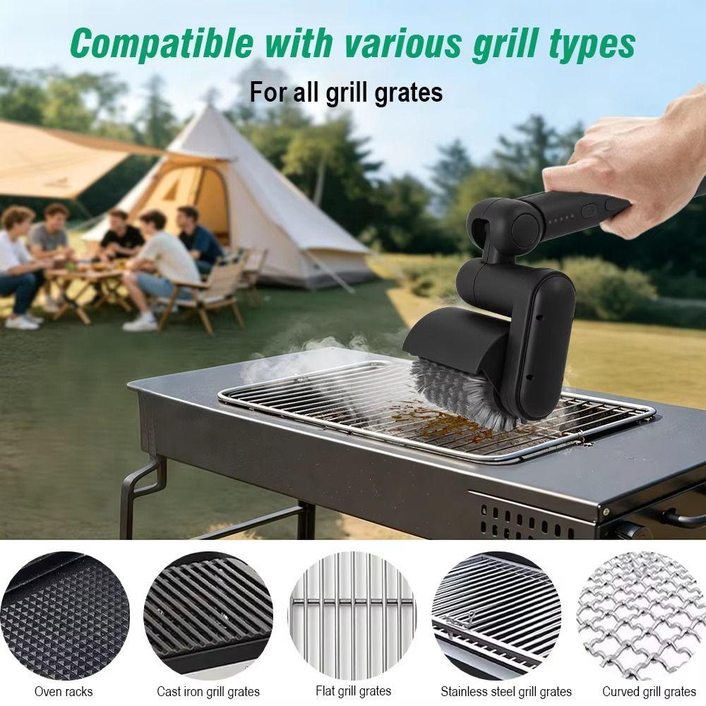 Efficient Electric Grill Brush Detachable Barbecue Cleaner Tools Grill Cleaning Brush Camping