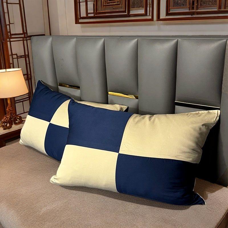 Set of Two Silky Soft Bamboo Fiber Patchwork Pillowcases with a Cool Feel