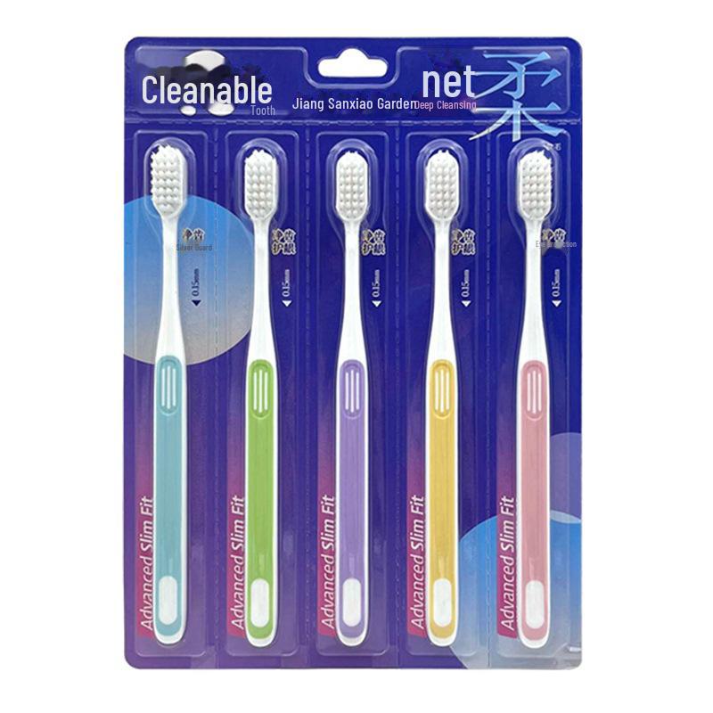 K404C Soft Bristle Toothbrush for Adults - Family Pack, Gum Protection, High-Density Small Head, Manual for Teeth Cleaning & Interdental Care.