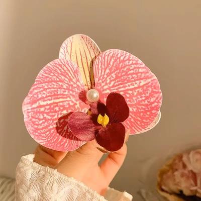 Butterfly Orchid Pearl Hair Clips, Fashionable Hair Clips For Travel