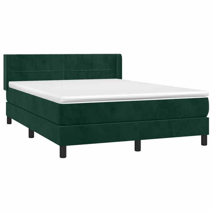 Maison Exclusive - Sommier à lattes de lit et matelas Vert foncé 140x200cm Velours