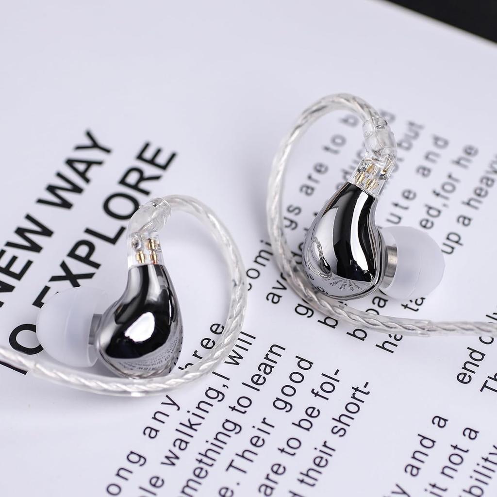 WGZBLON Earphones Wired Earphones Wired Earphones Canal Alloy Sound Frequency and Acoustic Dual Dynamic and Transparent High and for Home Monitoring