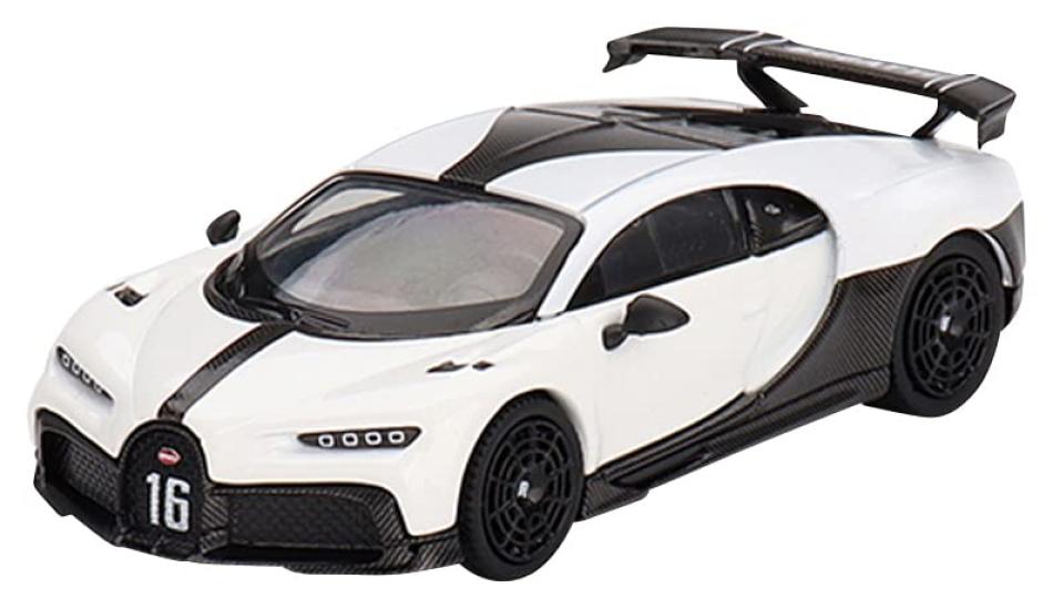 TrueScale Miniatures MINI GT 164 Bugatti Chiron Pur Sport White Left-hand Drive Finished Product