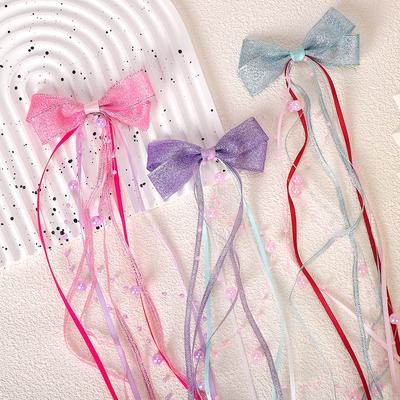 1 STÜCK Neue Mode Kinder Schleifenband Haarnadel Baby Flechtkopfschmuck Lang Schönheit Mädchen Haarnadeln Mode Kinder Haarschmuck
