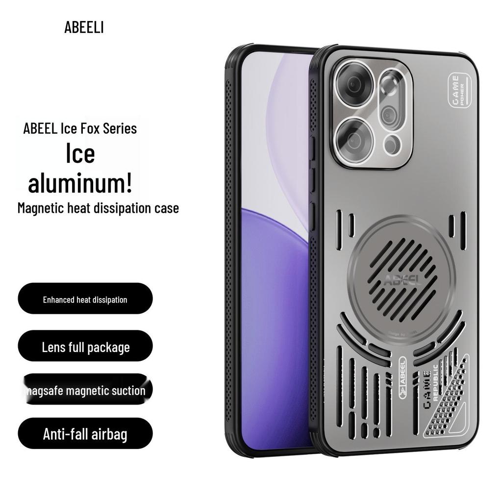 OPPO Reno14 Pro Ice Aluminum Magnetic Protective Phone Case with Heat Dissipation and Drop-Proof Design