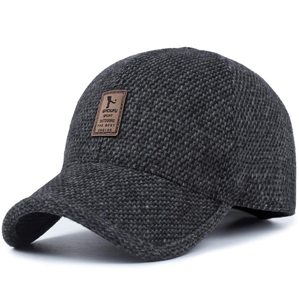 Unisex Letter Label Baseball Caps Winter Thicken Warm Hats Outdoor Adjustable Casual Hats Hip Hop Caps