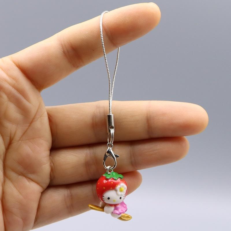 kawaii Hello Kitty Toy Pendant Cute Cat Phone Case Decorative Necklace Pendant Kawaii Women Accessories Festival Gifts