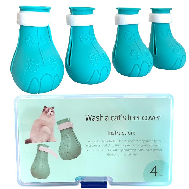 Cat Paw Caps Claws Cover Pet grooming supplies Silicone Pet Shoes for Bathing Nail Trimming Medicine, Anti Scratch Socks for Cat