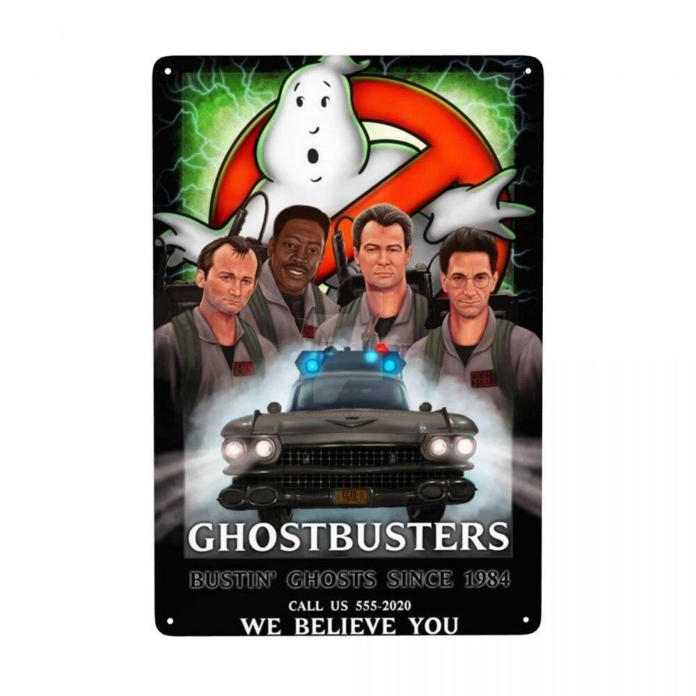 Vintage Cartoon Anime Ghostbusters Metallschild Blechschild Perfekte Wanddekoration für Pub Man Cave Bar oder Zuhause Dekoratives Kunstwerk für