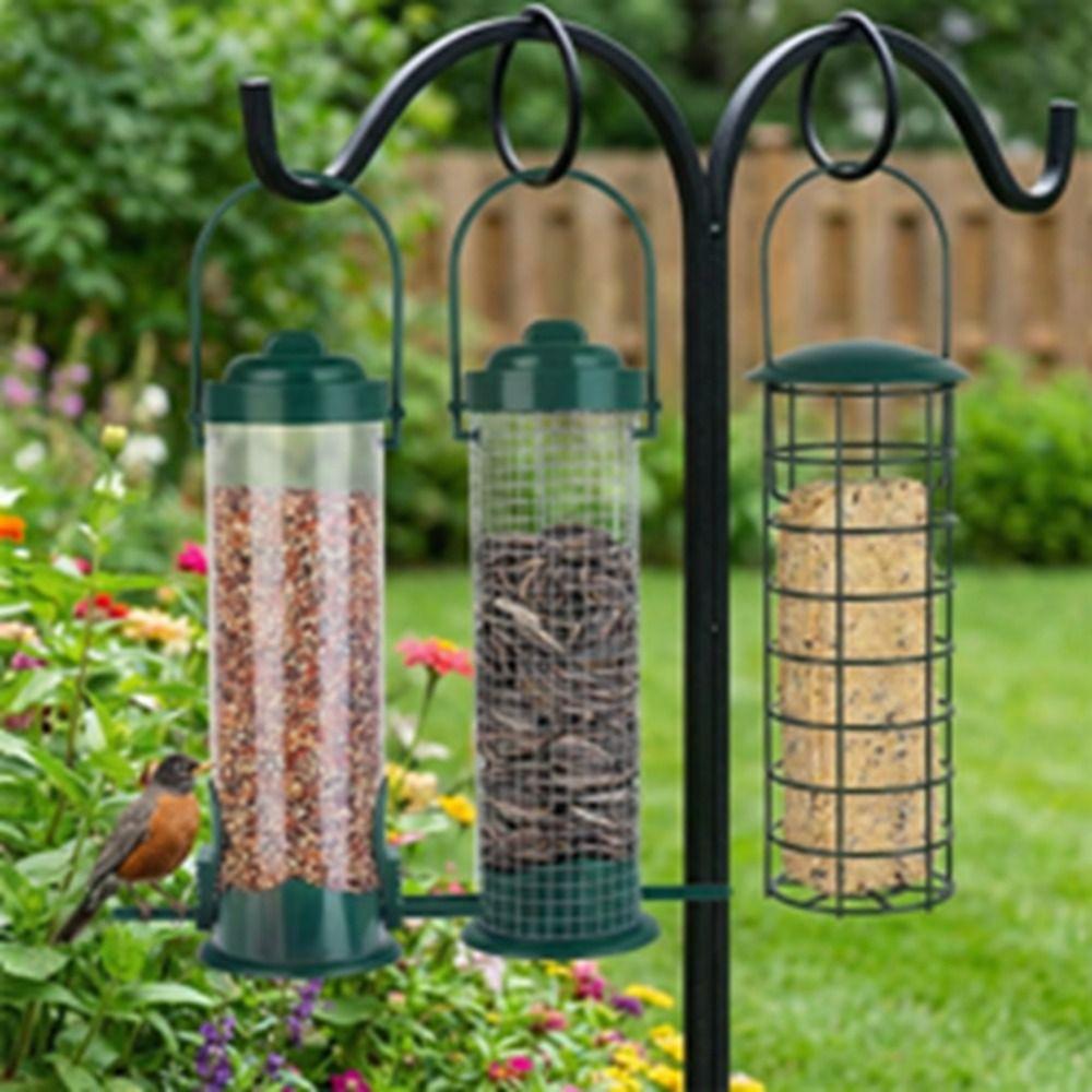 3pcs/set Large Capacity Hanging Bird Feeder Metal Mesh Bird Feeding Station Tube Feeder  Outdoor