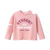 27home round Neck off-Shoulder Top Letter Long Sleeve T-shirt