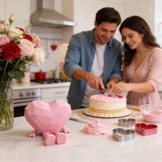 2ks Srdce Figurka na Stůl Sada Interaktivní Pohyblivé Nohy A Ruce Ozdoba Jedinečný Symbol Lásky Ozdoba Kancelář Domov Dekorace Dárek