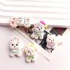 Miniature Puppy Figurine Keychain for DIY Dollhouse & Desktop Decoration