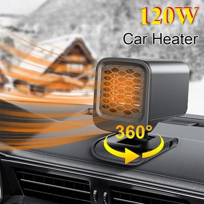 120w 12v Car Defroster Heater, Powerful Electric Windshield Demister Defogger For Fast Winter Heating Via Cigarette Lighter Plug