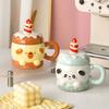 Birthday Gift Cake Cup Cute Mug Girls High Value Ceramic Cup Children's Design Sense Niche with Cover