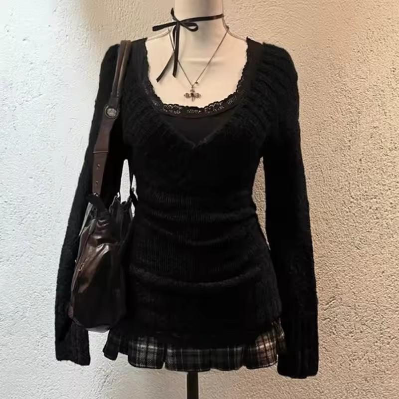 Trendy Striped V-Neck Hooded Pullover Sweater