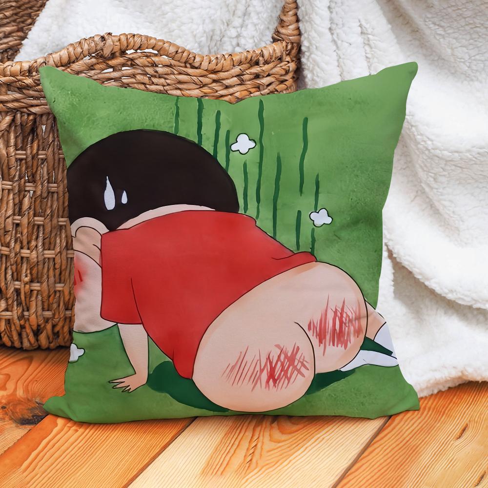 

C-Crayon Cartoon Funny S-Shin Cute C-chans Pillow Case Home Cushion Cover Suitable For Office Sofa Car Suitable For All Seasons 12x12Inch