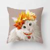 Cute Cat  Print Polyester Cushion Cover 45x45 Throw Pillow Case For Sofa Car Home Decorative Pillowcase Pillow Cover