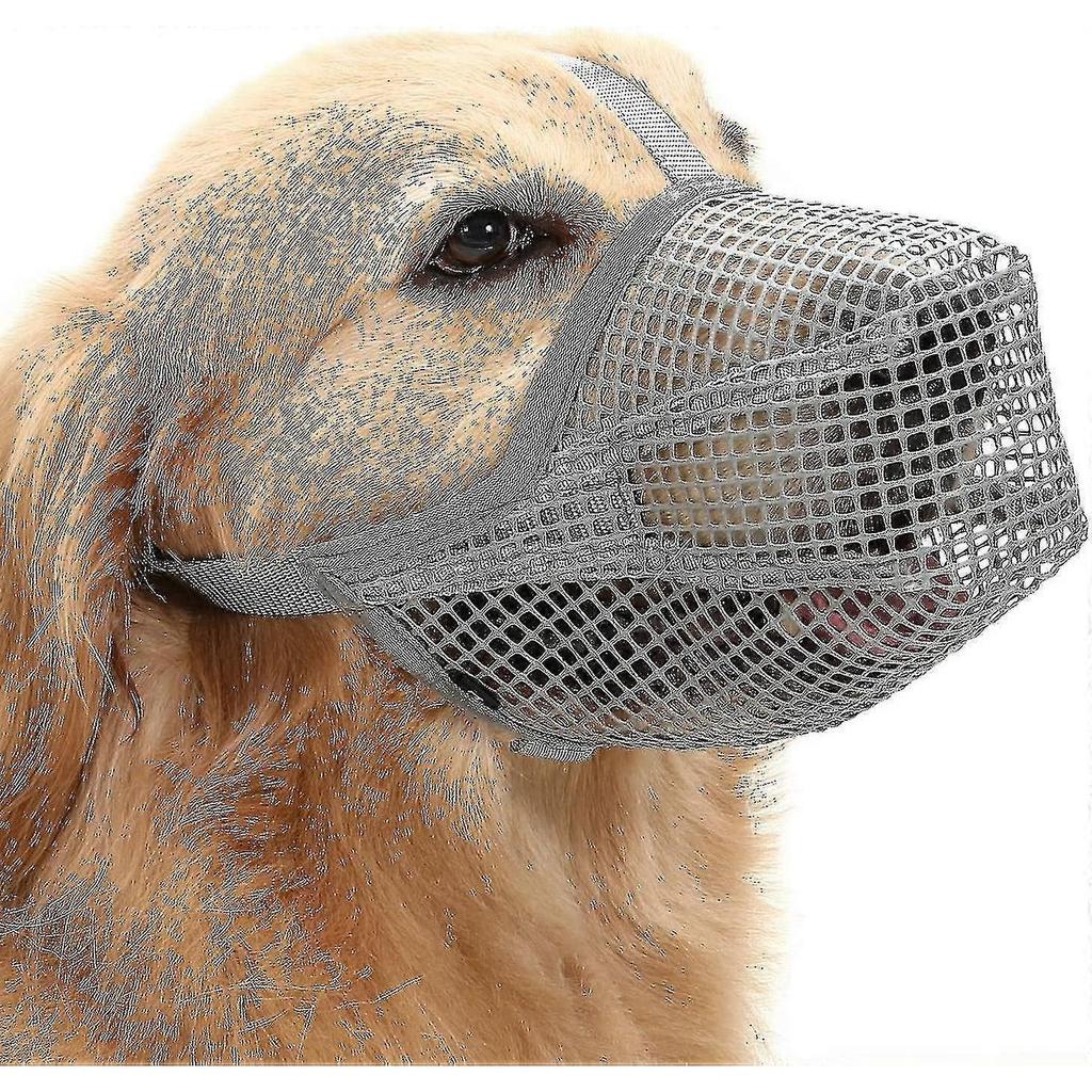 Dog Muzzle With Adjustable Straps, Soft Mesh Covered Muzzles For Small Medium Large Dogs S05