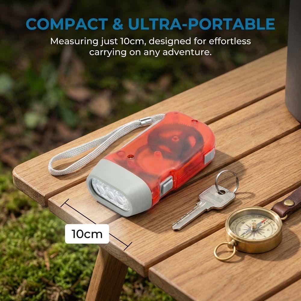 Hand Pressing LED Flashlight Solar Powered Outdoor Camping Flashlight For Fishing Boating Hiking