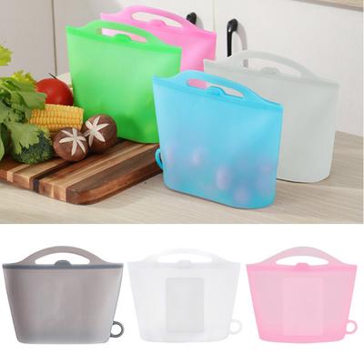 Sac de rangement en silicone de 1 L, bonne étanchéité, organisateur de conservation des aliments, pochette de rangement pour fruits au réfrigérateur, sac de désinfection à la vapeur pour micro-ondes, sac de chauffage des aliments