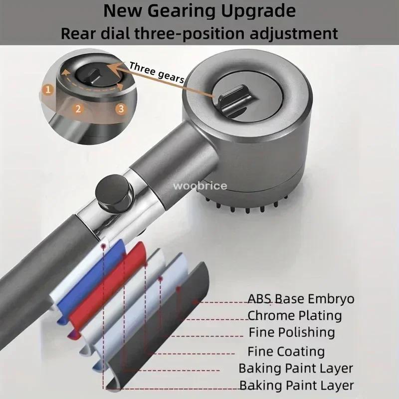 Strong Current Shower Head Powerful High Pressure Shower Head Adjustable Spray Massage Rain Faucet Shower Set Bathroom