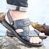 Men's New Slippers Leather Summer Sandals Casual Beach Shoes Cowhide Sandals Non-slip Slippers Fashionable and Convenient
