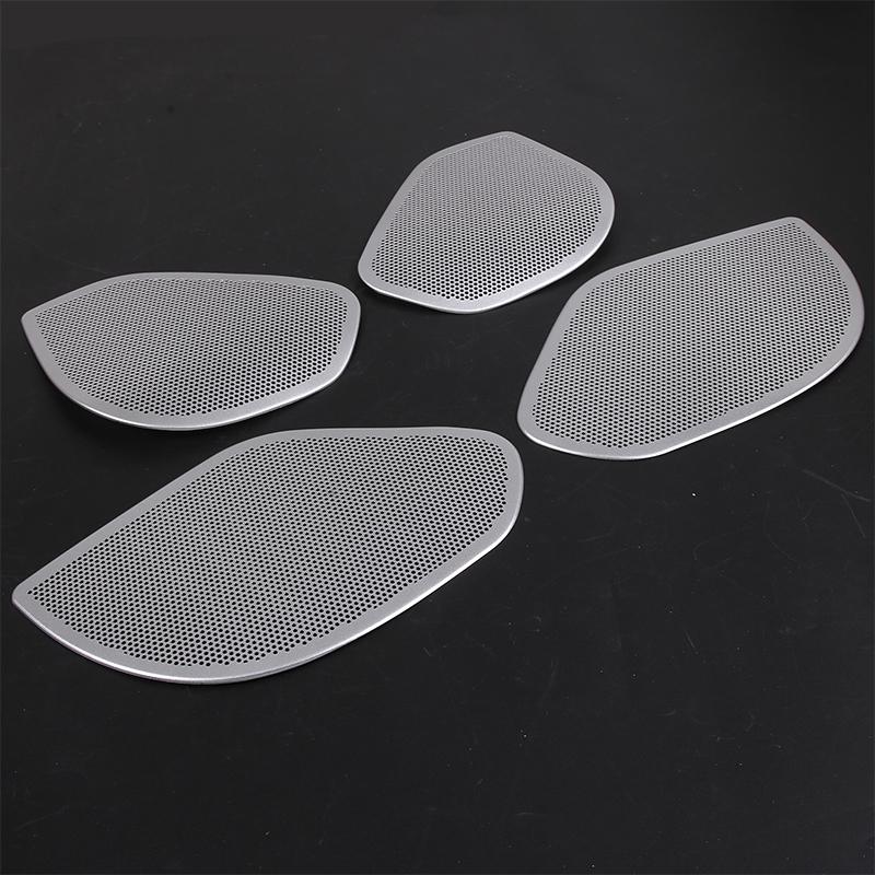 For Jaguar F-Pace f pace x761 2016 Aluminum Alloy Silver Car Door Speaker Cover Decorative Sticker Car Accessories