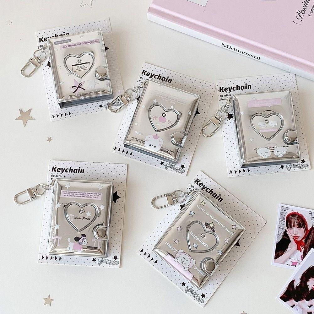 Cute Cartoon Mini Photo Album Keychain PVC Photocards Holder Bag Pendant