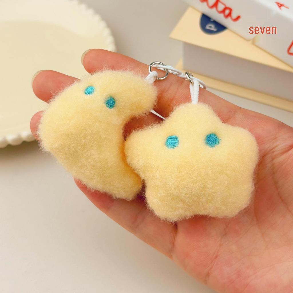 Xiaohongshu Inspired Star and Moon Plush Keychain - Cute and Versatile Bag Charm