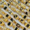 10 Stück Retro Punk Gothic Emaille Öl Tropfen Quadratische Ringe für Männer Frauen Vintage Schmuck Zubehör
