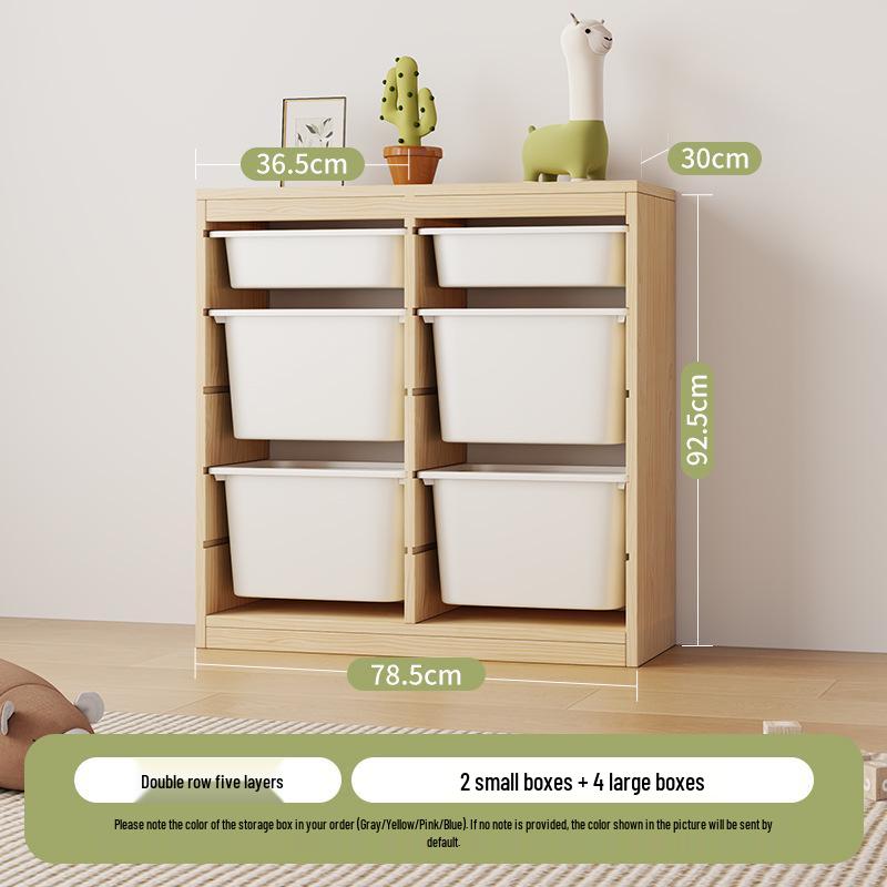 Children's Solid Wood Toy & Book Storage Shelf and Cabinet