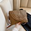 Summer Beach Handmade Straw Woven Clutch Elegant Women'S Casual Shoulder Crossbody Bag With Detachable Shoulder Belt