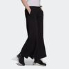 Adidas Mid-Waist Tie-Waist Wide Leg Track Pants Women Bottoms Black H57354