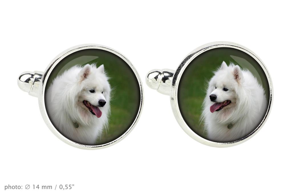 Samoyed, Bjelkier, Samoiedskaya Sobaka - Cufflinks In a Box, Handmade Jewelry, Product of the Art-Dog Brand