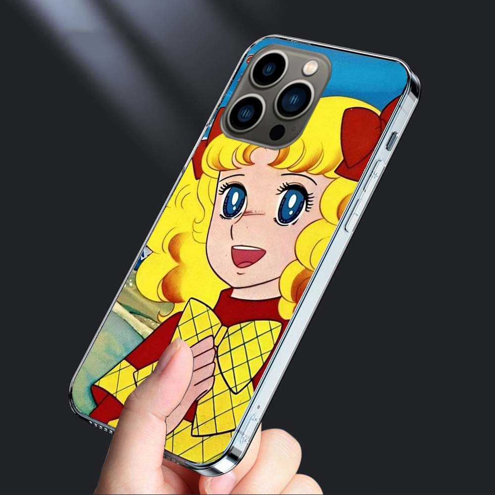 Candy Candy 90s Anime Phone Case For Iphone 16E 15 Pro 14 Plus 17E 16 17 Pro Max Air 11 12 13 Mini Shockproof Capa Cute Cover