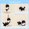 Cute Plush Cat Keychain Toy Soft Sitting Black Cat Doll Accessory For Bags