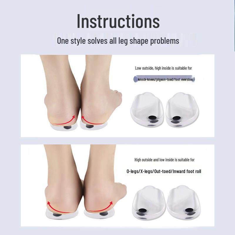 XO Leg Transparent Silicone Magnetic Correction Half Insole - Anti-Slip Shock Absorption Heel Pad.