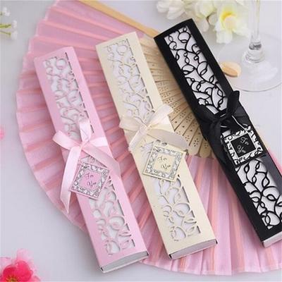 1Pc Ivory Bridal Chinese Bamboo Silk Hand Fan Wedding Favors Guests Gifts