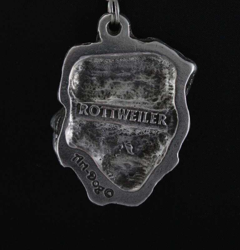 Rottweiler, Rott, Rottie I - Colar com cachorro, pingente banhado a prata para fã de cachorro, joia exclusiva da marca Art-Dog