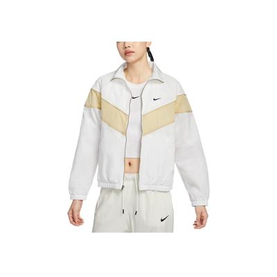 Windrunner Logo Classique Mode Simple Polyvalent Veste Col Montant Veste Femme Voile Blanc Or Équipe Noir FV6305-133