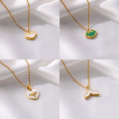 Fashion Heart Necklace For Women Stainless Steel Gold Color Bees Pendant Necklaces Lucky Aesthetic Wedding Jewelry Gift Femme