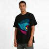 Trendy Punk Lightning Cat Print Street Style Unisex Short Sleeve T-Shirt Pure cotton T-shirt